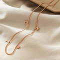 Collana a sfere oro rosa con lettere D, I, R e piccolo ciondolo a stella - Stile Stella Lettera DIR Oro Rosa (BXG037-20)