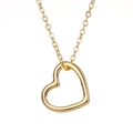 Élégant collier pendentif cœur doré avec chaîne à maillons fins polie pour femmes - Style Collier Pendentif Cœur (HS1681-3) / Or