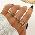Set anello con bracciale dorato con motivo malocchio e strass brillanti - HS1680-14