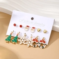 Weihnachts-Ohrstecker-Set mit 6 Paaren Weihnachtsmann, Baum und Schneeflocken Designs - Weihnachtsthema Stil 6 (HS1737-6)