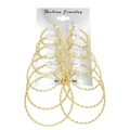 Set of six pairs of gold-plated twisted hoop earrings in various sizes on display card - Gold Twisted Knot Style (HS1732-7)