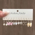 Silver 6 Pairs Set (Pearl/Butterfly/Shell)(HS739-48)