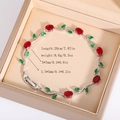 Dettaglio del bracciale in argento con gemme rosse e cristalli marquise verdi - Argento (Rosso Verde)