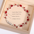 Dettaglio del bracciale in argento con pietre rosse, misura 20cm e peso di 8,6g - Argento Rosso