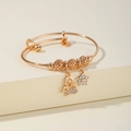Verstelbare koperen armband met vlinder- en sterhangers in een roségouden kleur - Vlinder Sneeuwvlok Bedel Stijl (SZ001) / Goud