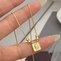 Collana con pendente Vergine Maria placcata oro 18K con perline e catena veneziana - Vergine di Guadalupe (2) / Oro 18K / Oro