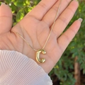 Collana con ciondolo a lettera C stile palloncino in oro 18K e catena a serpente sottile - Oro 18K / Oro C