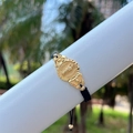 Detail of 18K gold plated Virgin Mary medallion on hand-woven adjustable black rope bracelet - Black