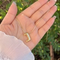 18K gold plated puff balloon letter J pendant with a snake chain necklace for women - 18K Gold / Gold J