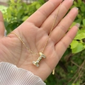 Gold-plated 18K necklace featuring an iced-out bubble letter I pendant with zircons - 18K Gold / Gold I