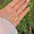 3D balloon style letter P pendant necklace in 18K gold plated copper for women - 18K Gold / Gold P