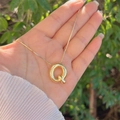 Delicate 18K gold plated necklace featuring a 3D balloon letter Q pendant and snake chain - 18K Gold / Gold Q