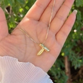 Balloon-style 3D letter T pendant in 18K gold plating on a delicate snake chain - 18K Gold / Gold T