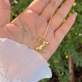 Chic 18K gold plated balloon style letter Z pendant necklace for women in mirror finish - 18K Gold / Gold Z