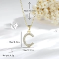 14K gold plated letter C pendant necklace with sparkling cubic zirconia pavé setting - Letter C - Gold