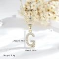 Collana classica placcata oro 14K con pendente lettera G e zirconi cubici luminosi - Lettera G - Oro