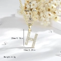 Collana con lettera H in oro 14K con pietre di zirconi bianchi su catena a maglia - Lettera H - Oro