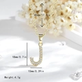 Classica collana placcata in oro 14K con ciondolo lettera J e pietre di zirconia - Lettera J - Oro