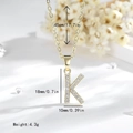 Collana classica con ciondolo lettera K placcata oro 14K e pavé di zirconi - Lettera K - Oro