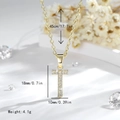 Collana con lettera T dorata 14K con inserto in zirconia e catena da 45 cm - Lettera T - Oro