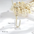 Collana classica placcata oro 14K con pendente lettera U e zirconi brillanti - Lettera U - Oro