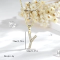 Collana con ciondolo lettera Y placcata oro 14K con intarsio in zirconia - Lettera Y - Oro