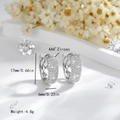 Modieuze geometrische 14K vergulde oorbellen met AAA+ zirkonia stenen in brede bandstijl - Groot Zilver (EH426)