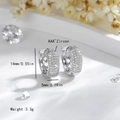 Glinsterende geometrische zirkoon oorringen met 14K goudlaag, hoogte 14mm - Klein Zilver (EH427)