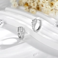 Snake head hoop earrings in silver finish with pavé set AAA cubic zirconia stones - Silver