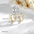 Gold plated snake hoop earrings with AAA zircons, 11mm outer diameter and 5mm width - Gold