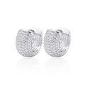 Luxe pavé ronde oorringen met heldere zirkonia en een zilveren afwerking voor dames - Zilver