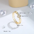 Elegant 14K gold plated four leaf clover ring with AAA zircon on white background - US 7 / Gold