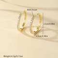 Elegante gouden geometrische oorringen met AAA-zirkonia en een diameter van 2,5 cm - 14K Goud