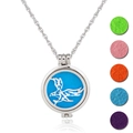 Adler Medaillon Kette in Silber mit fünf bunten Aroma Filzpads für Duftöl - Adler-Design (NX070)