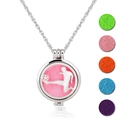 Aromatherapie-Medaillon-Halskette mit Fußballspieler-Motiv und bunten Filzpads - Figuren-Design (NX077)