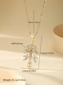 Detailed size specifications of copper Caravaca cross pendant necklace with AAA+ zircons - Tri-color Style (XL095)