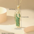 Religious gold pendant St. Jude necklace with green cubic zirconia stones for men and women - Gold-Tone Green Zirconia Style (XL077)