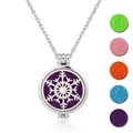 Schneeflocke Aroma Diffusor Kette mit fünf bunten Filz-Pads zum Wechseln im Herzdesign - Hexagramm (NX053)