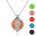 Hamsa-Hand Aroma Diffusor Medaillon Kette mit bunten Filzpads aus Edelstahl - Hamsa Hand (NX078)