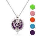 Silberne Totenkopf Aroma-Leda-Halskette mit sechs bunten Filzpads im Set enthalten - Totenkopf (NX064)