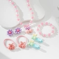Süßes Kirsch- und Blumen-Schmuckset für Mädchen mit Halskette, Armband und Haarspangen - Kirsch- und Blumen-Schmuck-Haar-Accessoire-Set (TZ095)