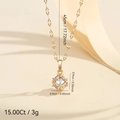 Collier doré avec pendentif boule, zircon 15 carats et dimensions de la chaîne 45cm - Or Blanc (PXL237)