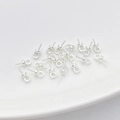 Bulk silver 14K gold plated half-hole pearl cup pendant settings for DIY jewelry making - 3mm / Sterling Silver Color