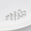 Silver tone DIY jewelry pins for pearl pendants and handmade accessories materials - 3mm / White Gold
