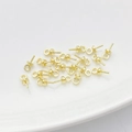 14K gold plated half-hole pearl cup pendants with eyelet pins for DIY jewelry making - 4mm / 14K Light Gold