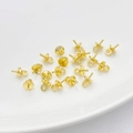 Polished 14K gold plated cup and peg pearl bails for DIY jewelry making sets - 4mm / 18K Gold Plated