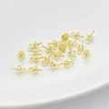 14K gold filled half-hole pearl pendant tray connectors for DIY jewelry making - 5mm / 14K Light Gold