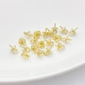 Bulk set of gold-plated 14K gold half-hole pearl pendant bails for DIY jewelry making - 5mm / 18K Gold Plated