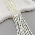 Natuurlijke witte parelmoer kralen in bamboevorm voor DIY sieraden maken - Bamboe Stijl / Wit