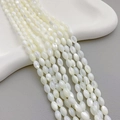 Rice-shaped natural mother of pearl loose beads for DIY handmade jewelry crafting - Rice Bead Style / White